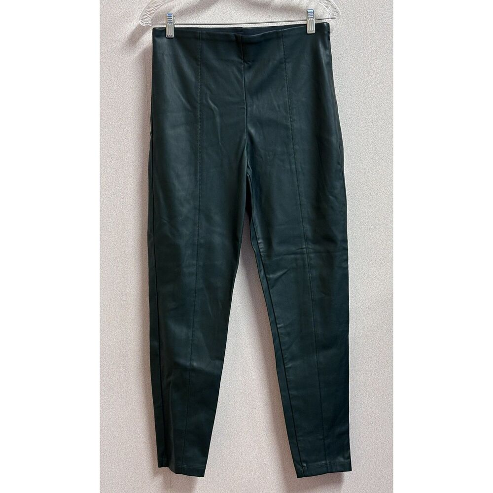 Ann Taylor Vegan Leather Deep Pine Leggings M Style 573445